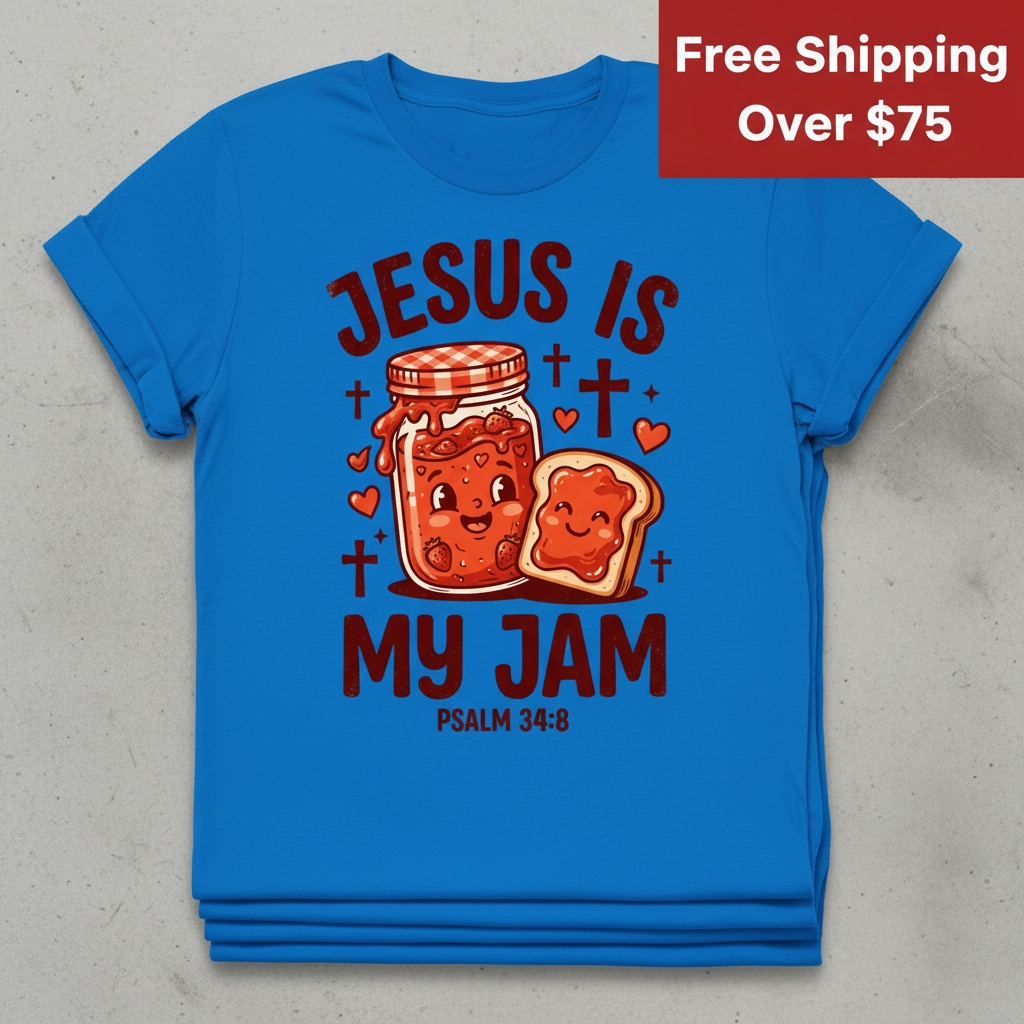 Jesus Is My Jam T-Shirt_stacked_flatlay