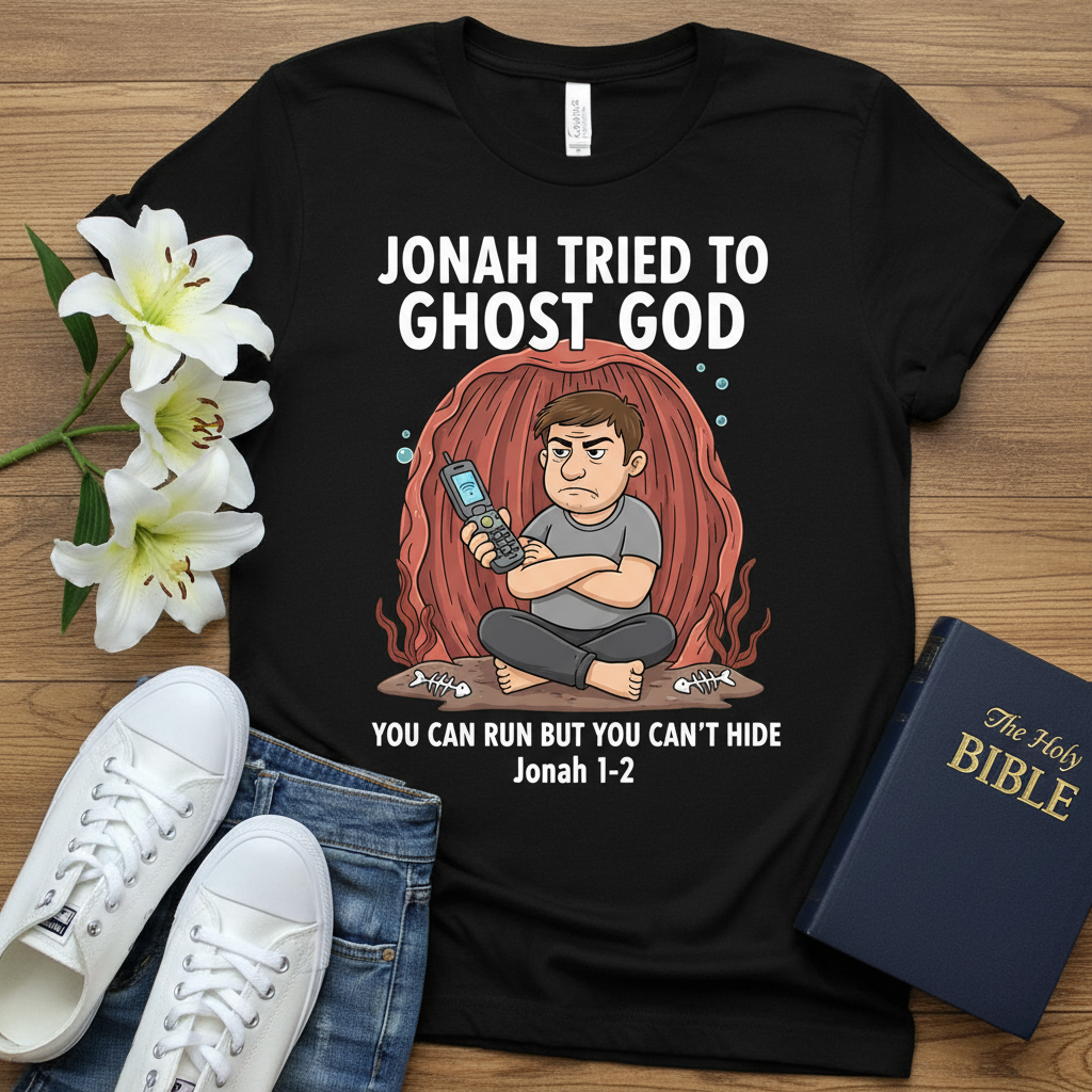 Jonah Tried to Ghost God T-Shirt_triple_model