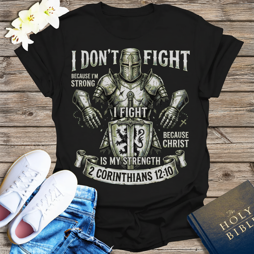 Christ Is My Strength T-Shirt_dual_model_life