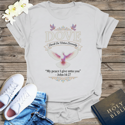 Peaceful Dove Scripture T-Shirt_triple_model