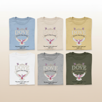 Peaceful Dove Scripture T-Shirt_6color_grid