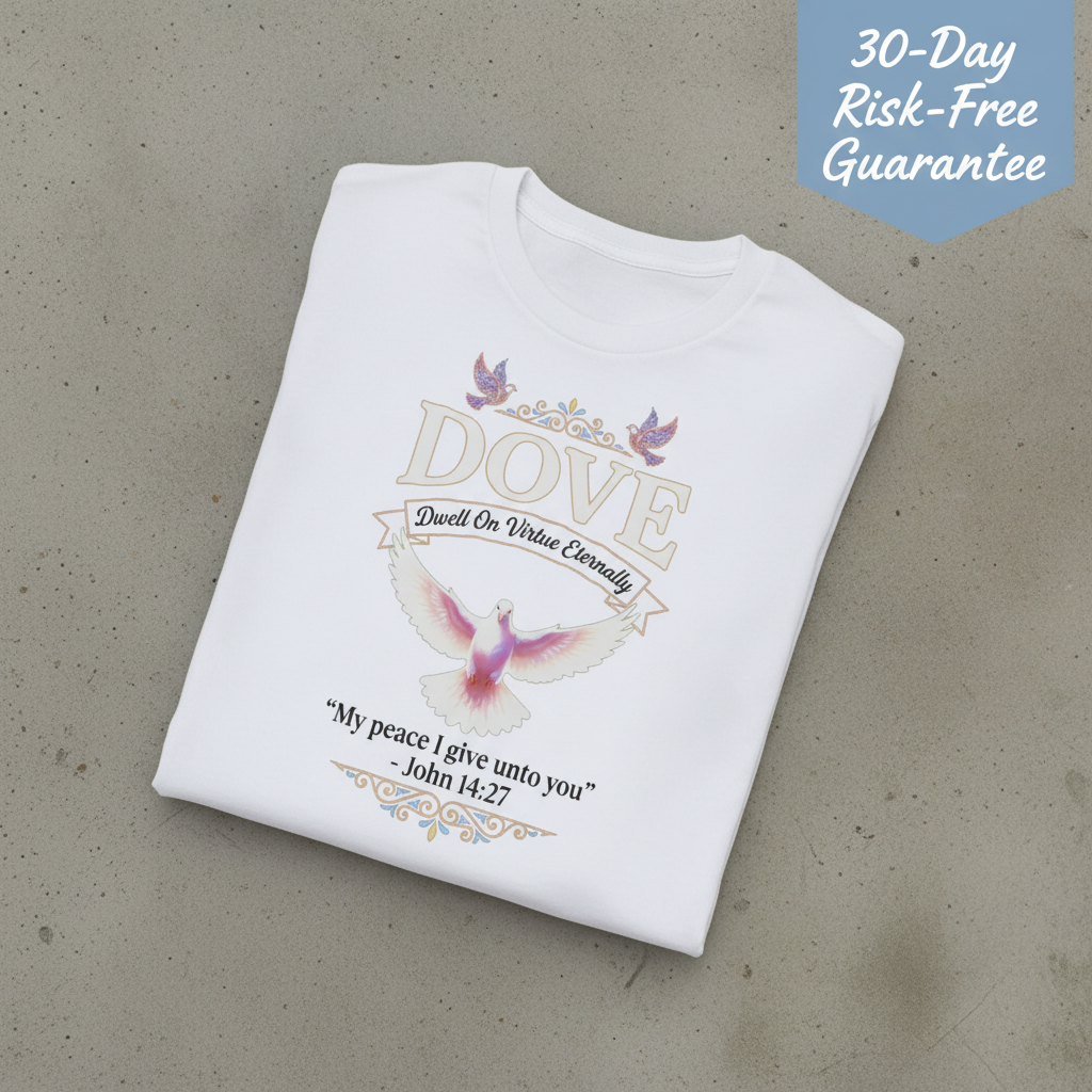 Peaceful Dove Scripture T-Shirt_fold_tilt