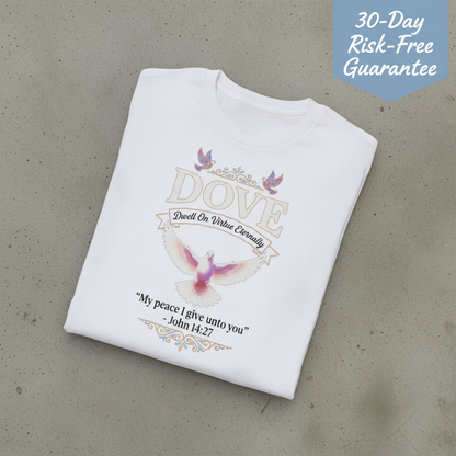 Peaceful Dove Scripture T-Shirt_fold_tilt