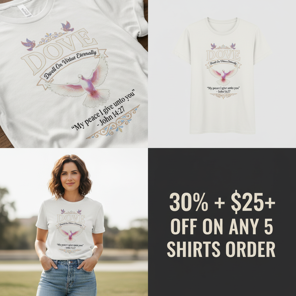 Peaceful Dove Scripture T-Shirt_4_panel