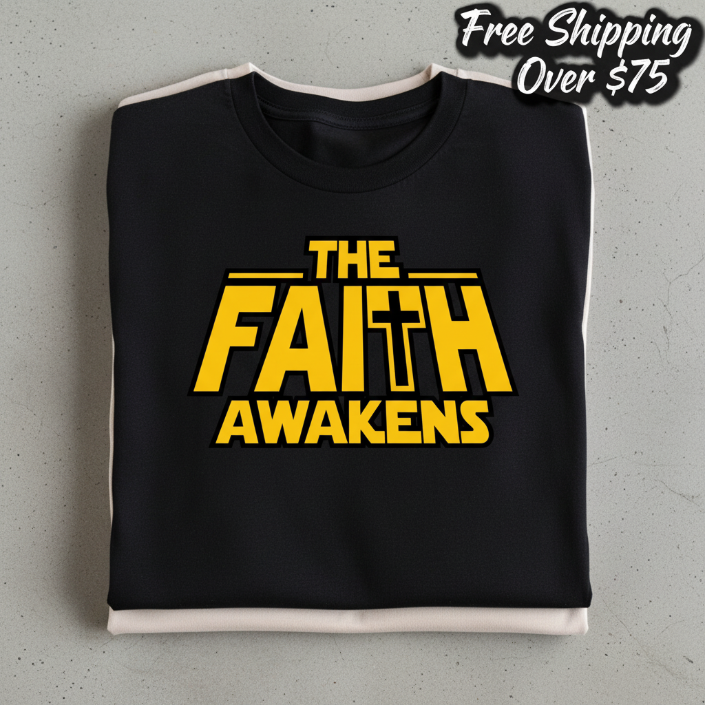 The Faith Awakens T-Shirt_stacked_flatlay
