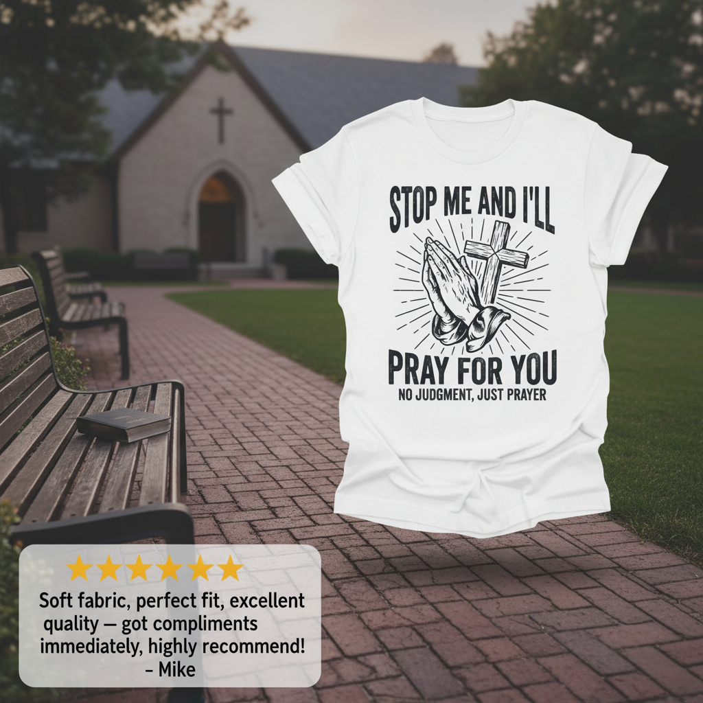 Stop Me and I'll Pray T-Shirt_review_5star
