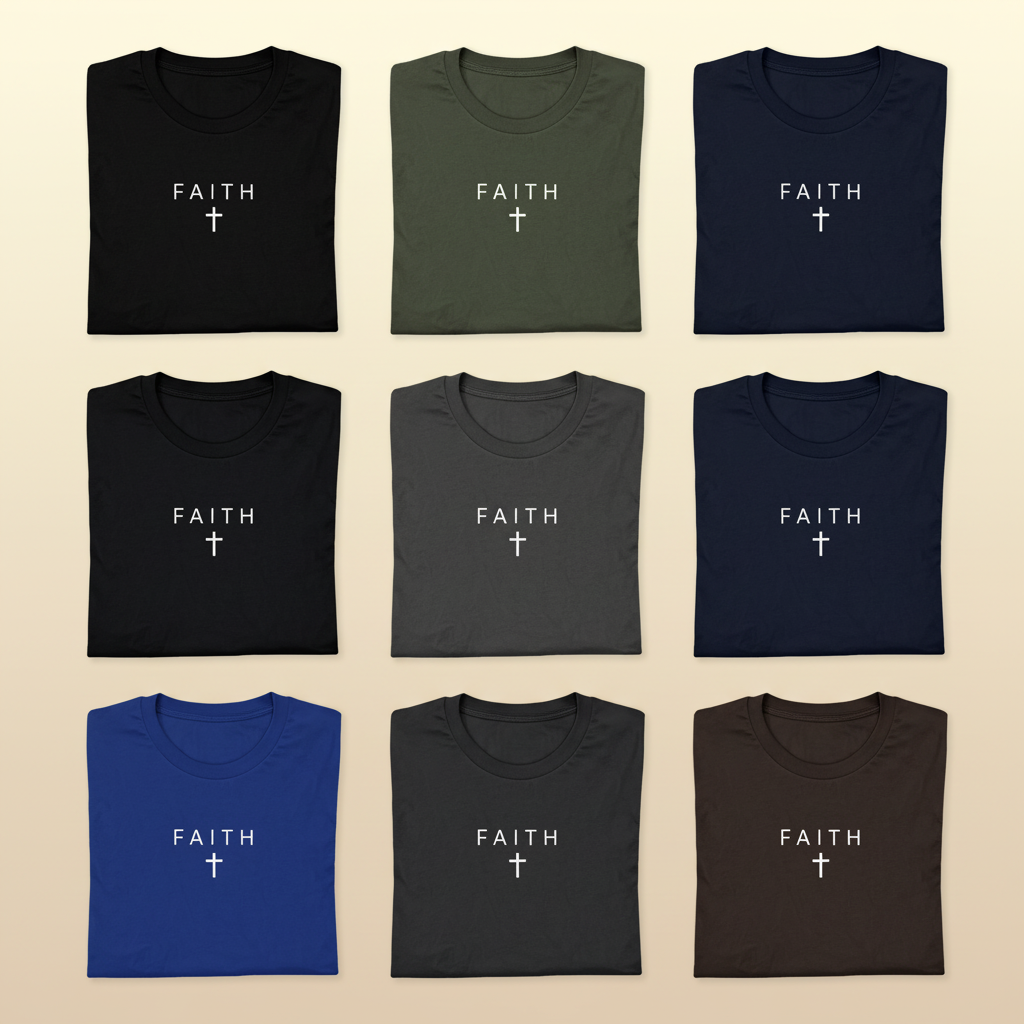 Faith Cross T-Shirt_6color_grid