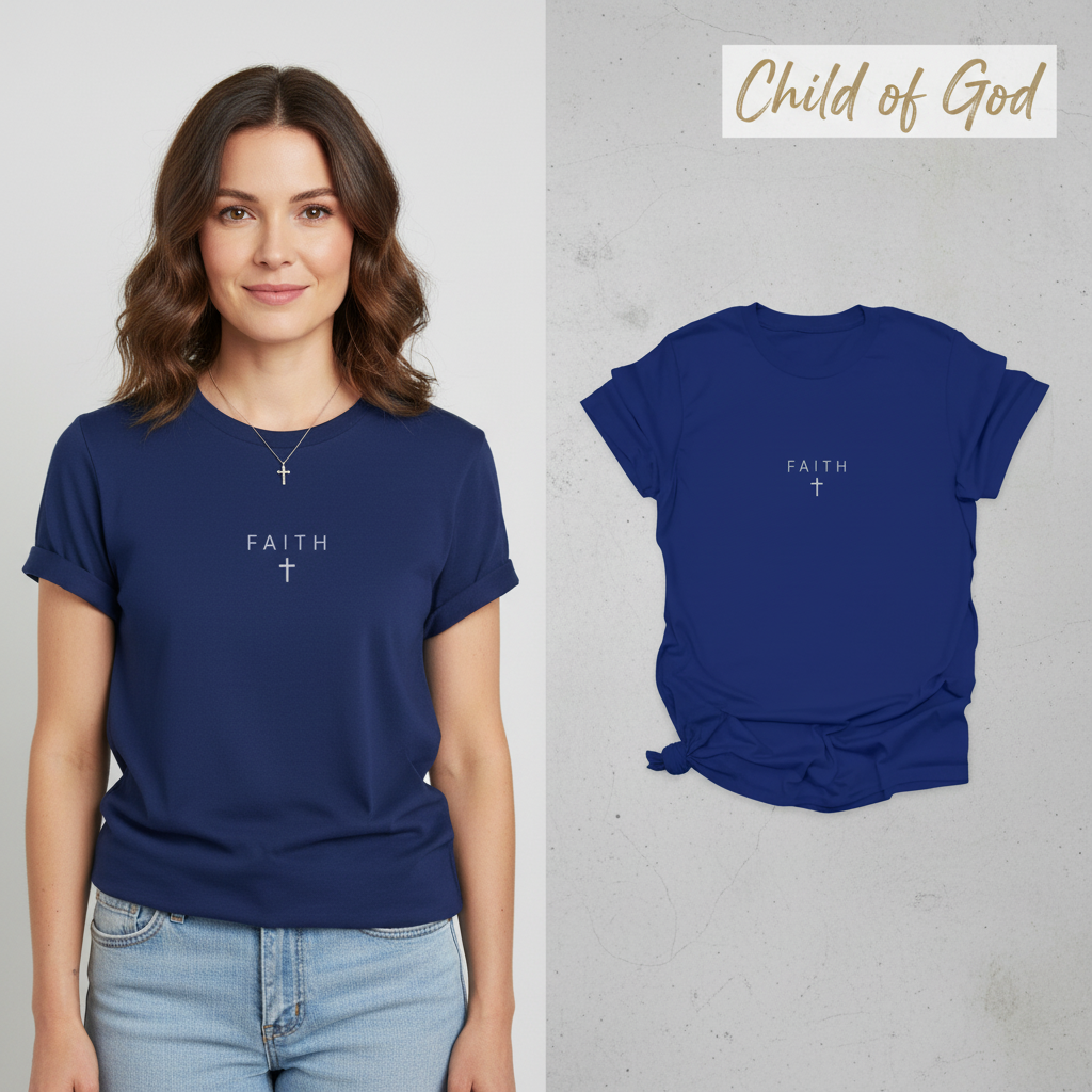 Faith Cross T-Shirt_model_flat