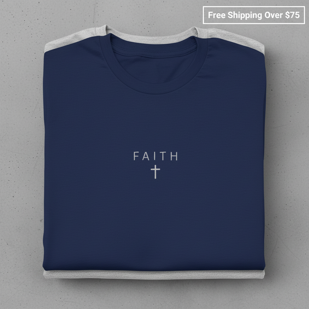 Faith Cross T-Shirt_stacked_flatlay