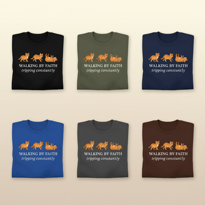 Walking By Faith Cat T-Shirt_6color_grid