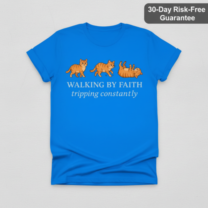 Walking By Faith Cat T-Shirt_clean