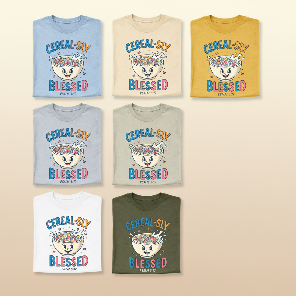 Cereal-sly Blessed T-Shirt_6color_grid