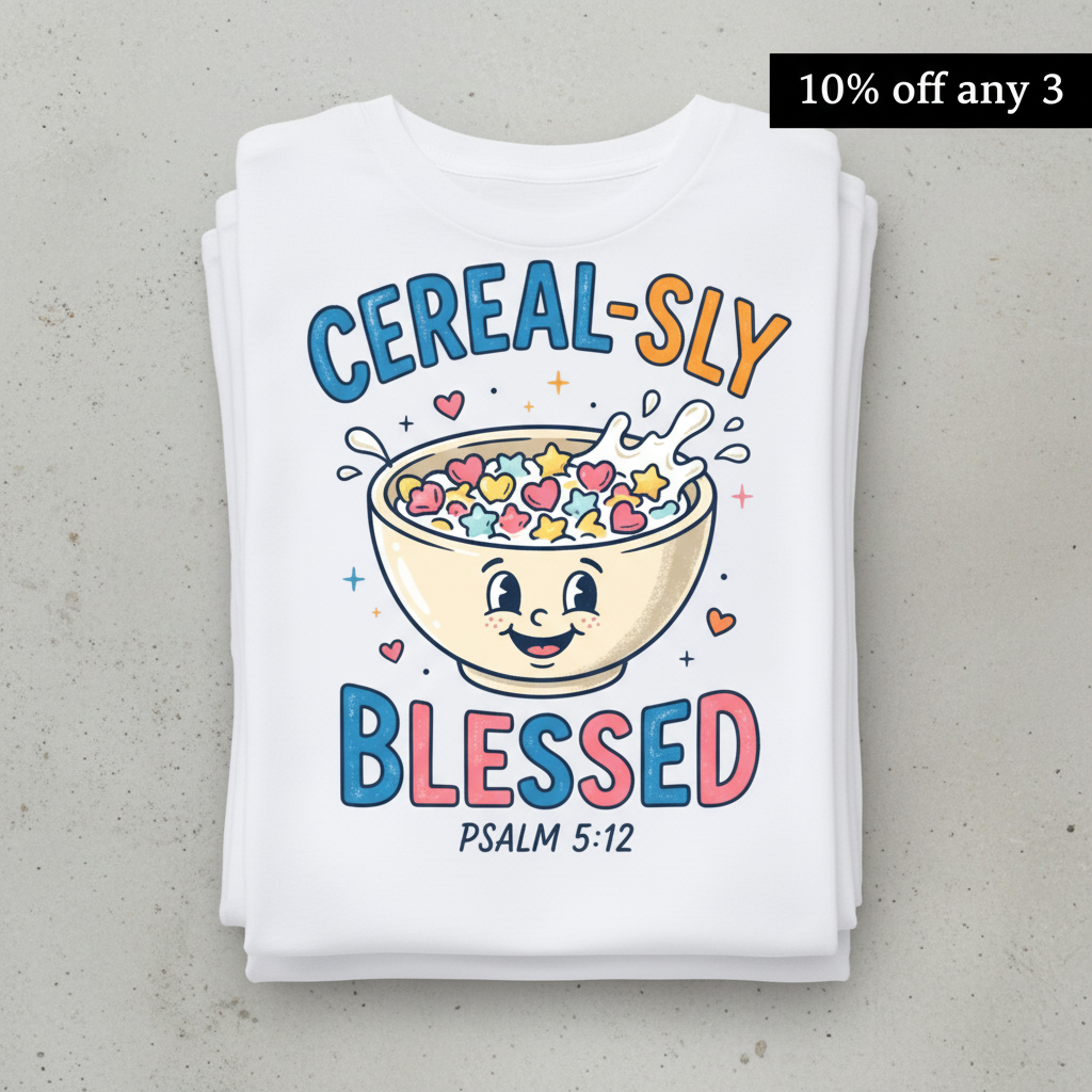 Cereal-sly Blessed T-Shirt_stacked_flatlay