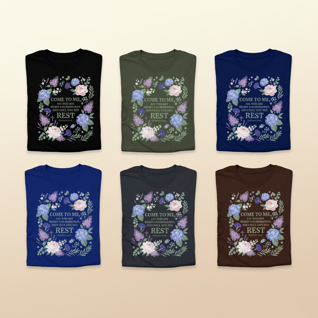 Rest in His Promise T-Shirt_6color_grid