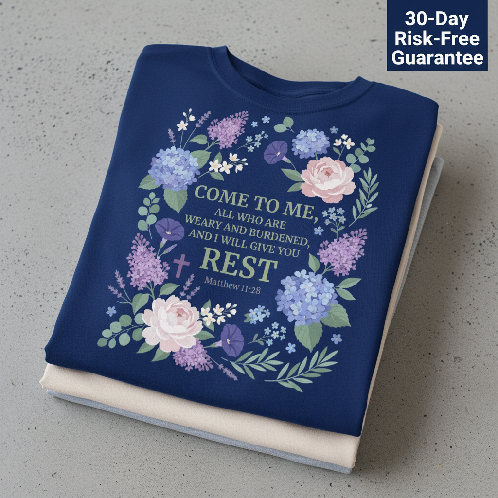 Rest in His Promise T-Shirt_stacked_flatlay