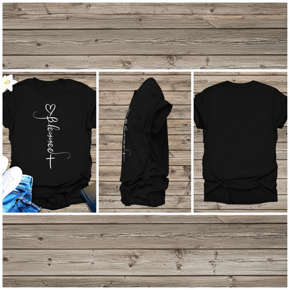 Blessed Cross Heart T-Shirt_triple_model