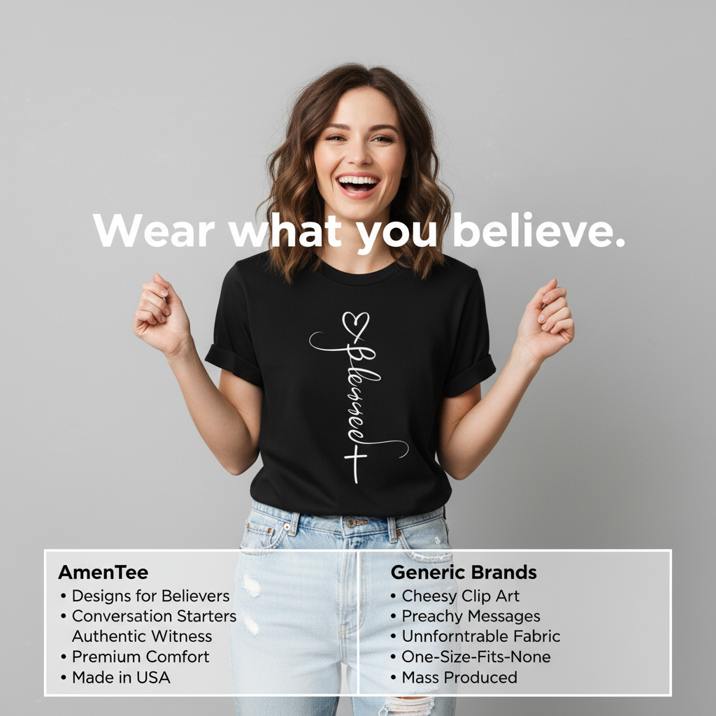 Blessed Cross Heart T-Shirt_product_table