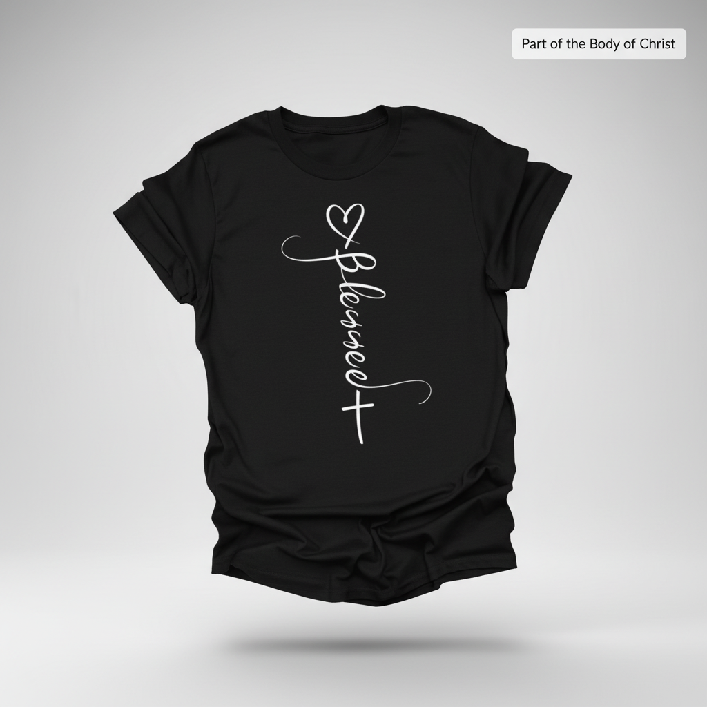 Blessed Cross Heart T-Shirt_3d_float