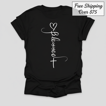 Blessed Cross Heart T-Shirt_clean