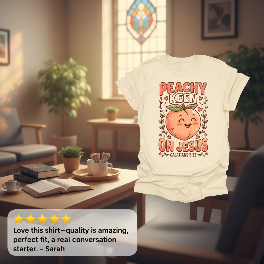 Peachy Keen On Jesus T-Shirt_review_5star