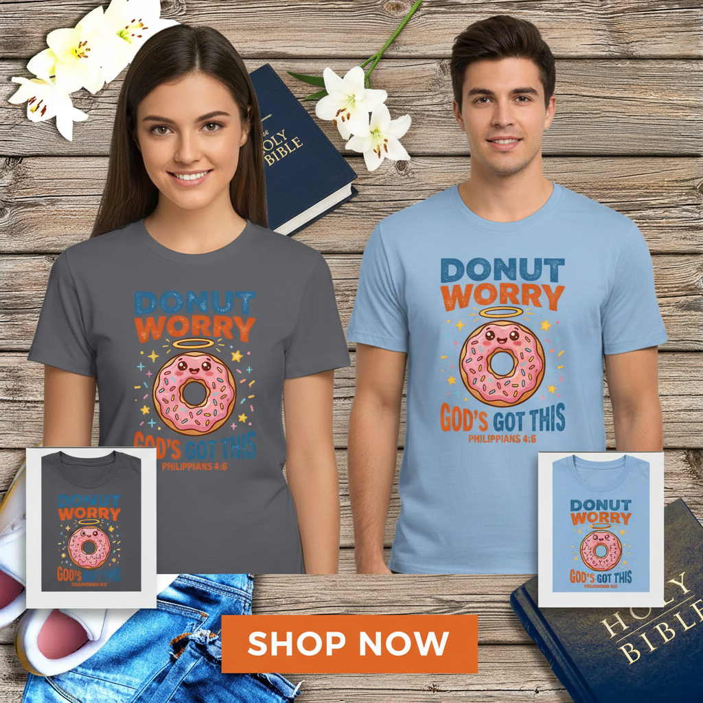 Donut Worry God's Got This T-Shirt_dual_model_life