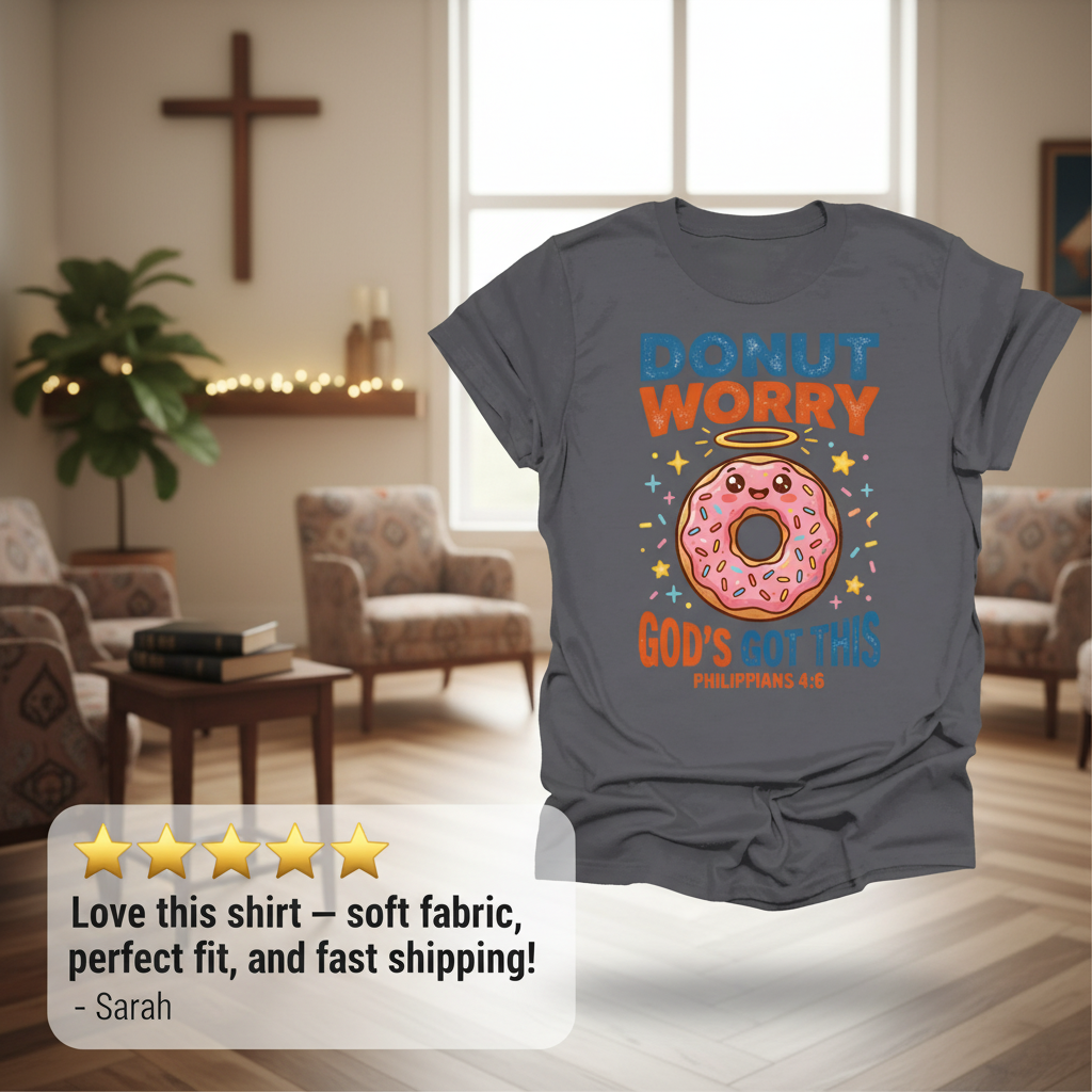 Donut Worry God's Got This T-Shirt_review_5star