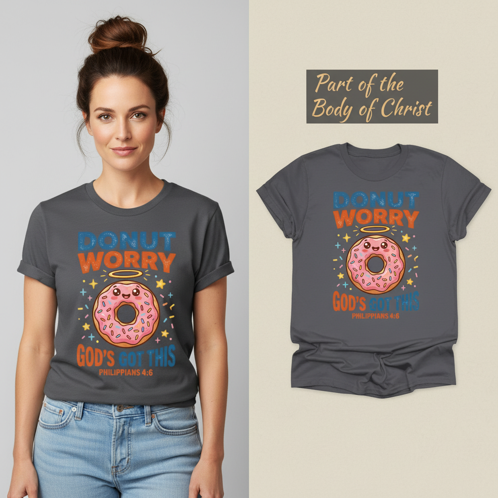 Donut Worry God's Got This T-Shirt_model_flat