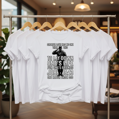 Greater Love Scripture Soldier T-Shirt_boutique_rack