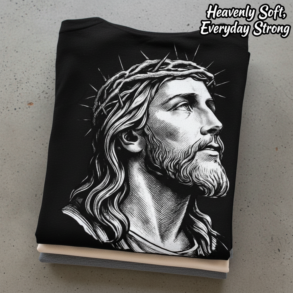 Crowned Savior T-Shirt_stacked_flatlay