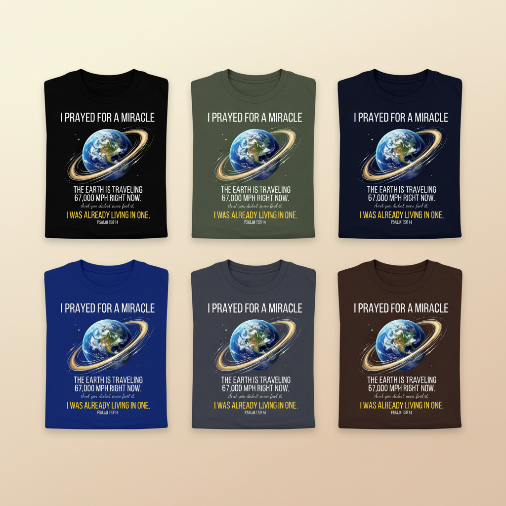 Living in a Ringed World T-Shirt_6color_grid
