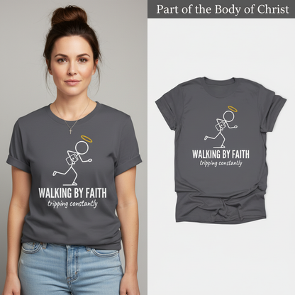 Walking by Faith T-Shirt_model_flat