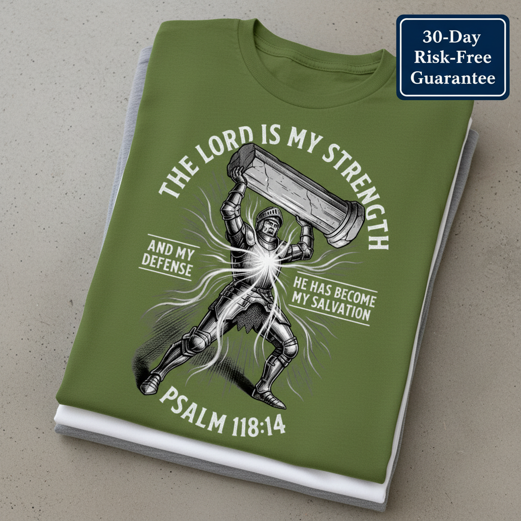 The Lord Is My Strength T-Shirt_stacked_flatlay