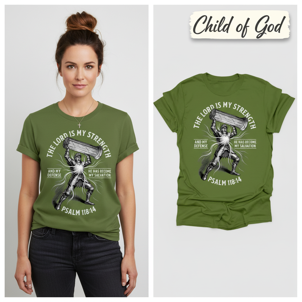 The Lord Is My Strength T-Shirt_model_flat