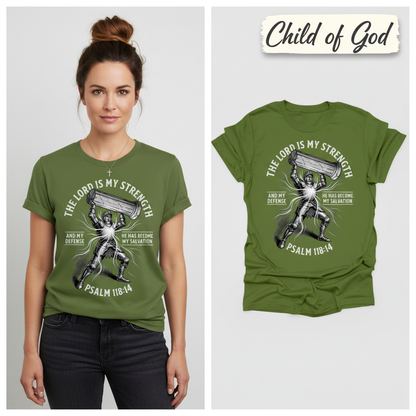 The Lord Is My Strength T-Shirt_model_flat