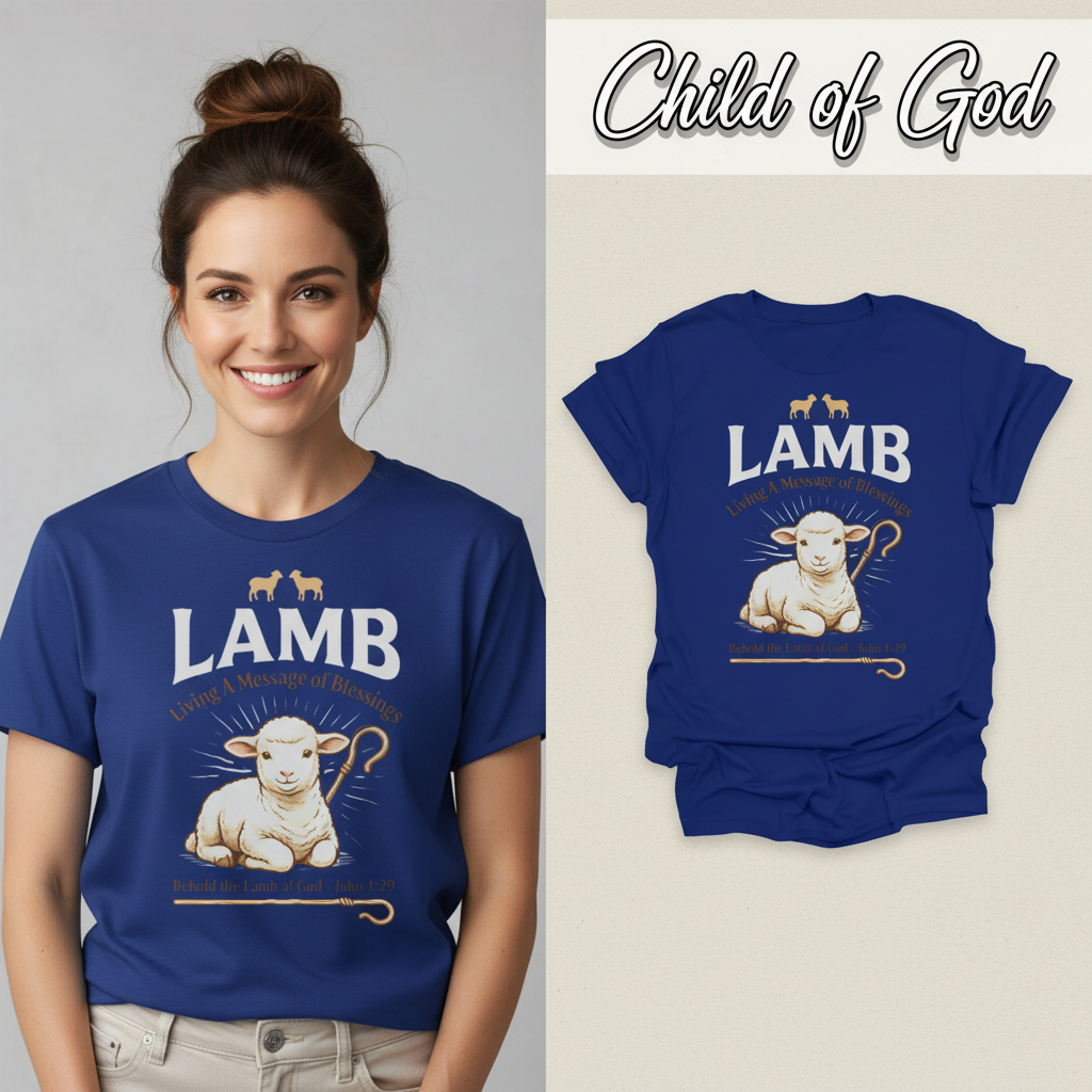 Lamb of Blessings T-Shirt_model_flat