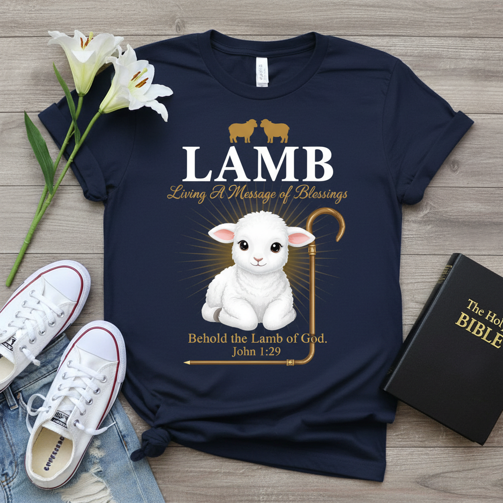Lamb of Blessings T-Shirt_dual_model_life