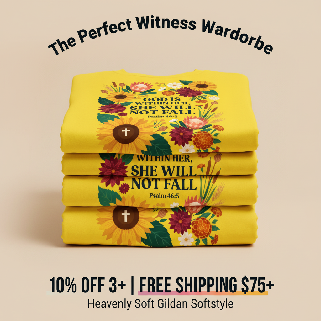 She Will Not Fall T-Shirt_stacked_promotion