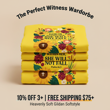 She Will Not Fall T-Shirt_stacked_promotion