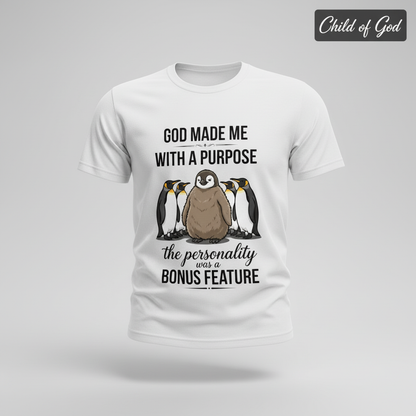 Purpose and Personality Penguin T-Shirt_3d_float