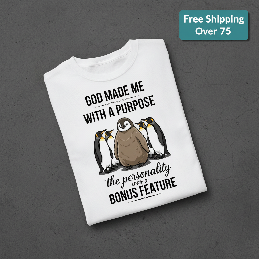 Purpose and Personality Penguin T-Shirt_fold_tilt