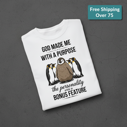 Purpose and Personality Penguin T-Shirt_fold_tilt