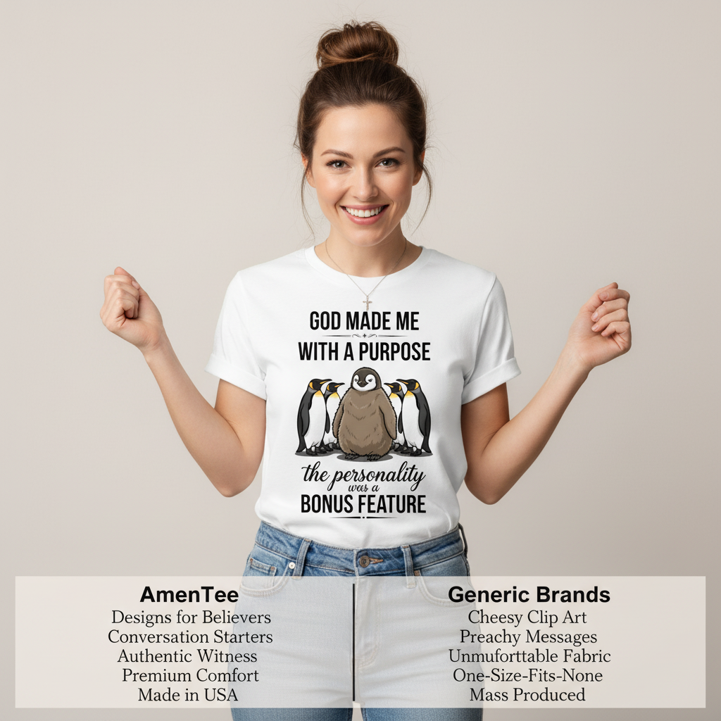 Purpose and Personality Penguin T-Shirt_product_table