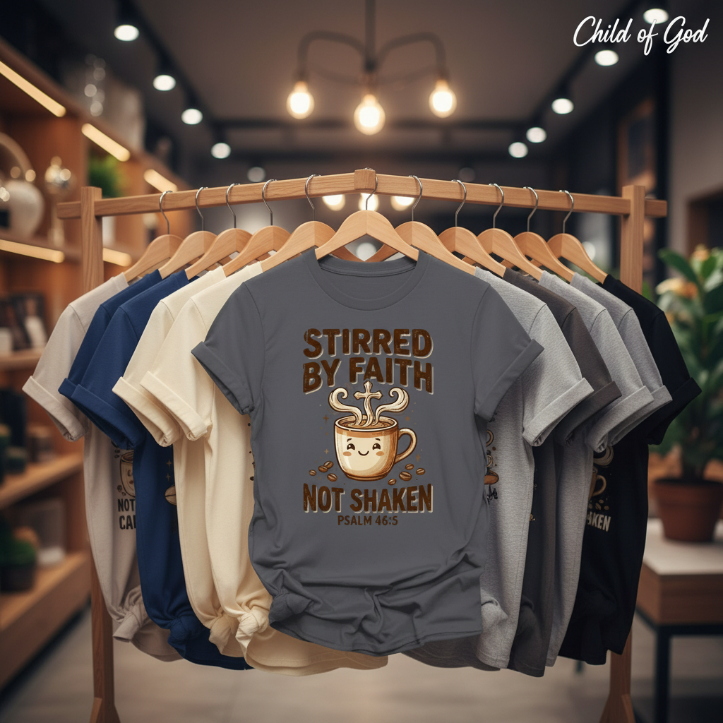 Stirred by Faith Not Shaken T-Shirt_boutique_rack
