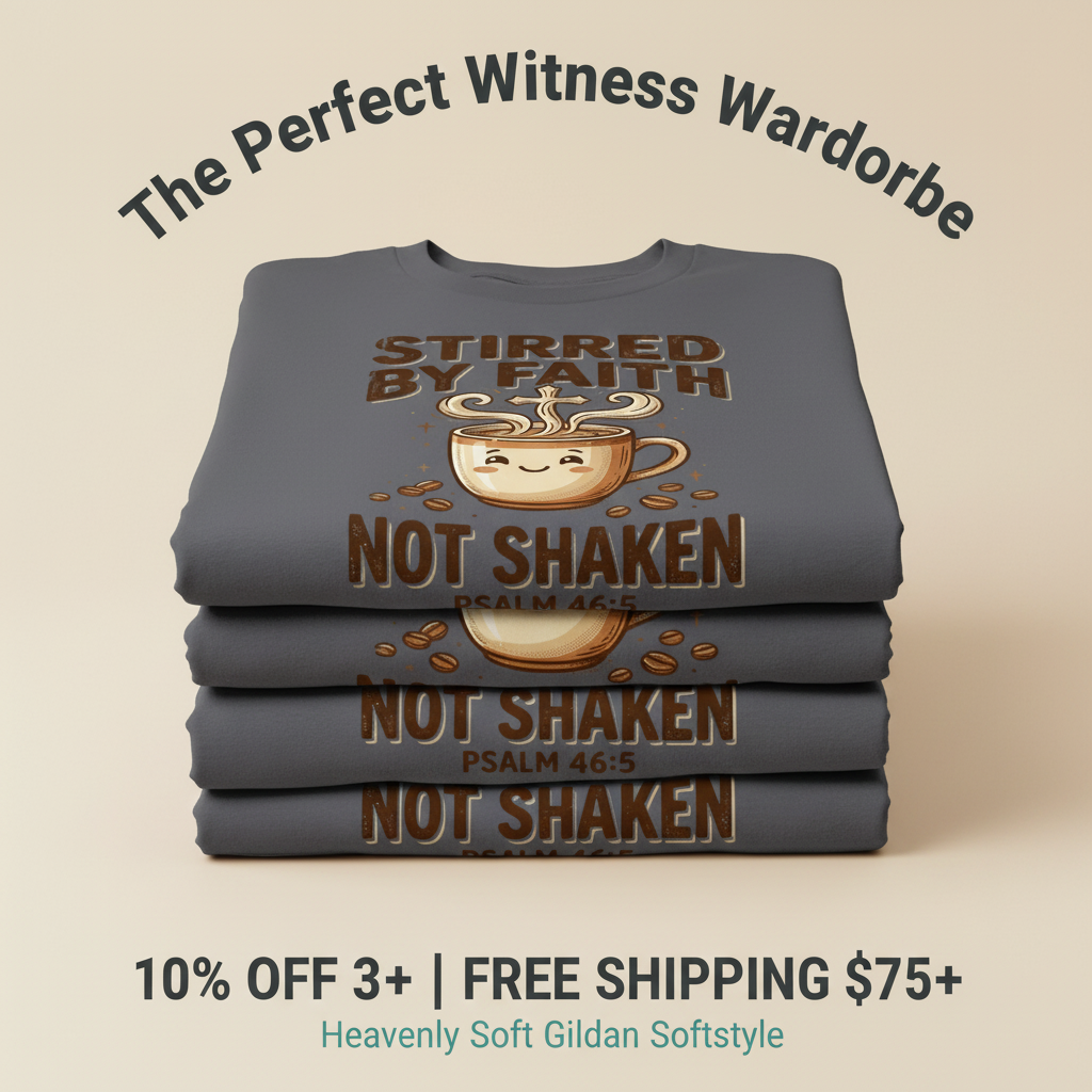 Stirred by Faith Not Shaken T-Shirt_stacked_promotion