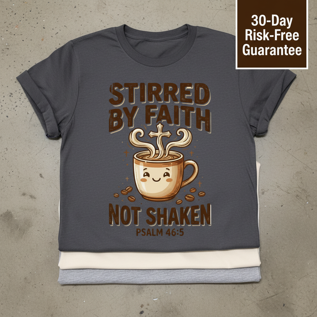 Stirred by Faith Not Shaken T-Shirt_stacked_flatlay