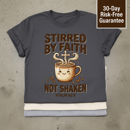 Stirred by Faith Not Shaken T-Shirt_stacked_flatlay