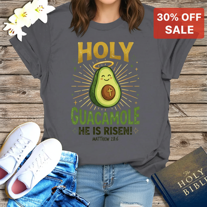 Holy Guacamole He Is Risen T-Shirt_triple_model