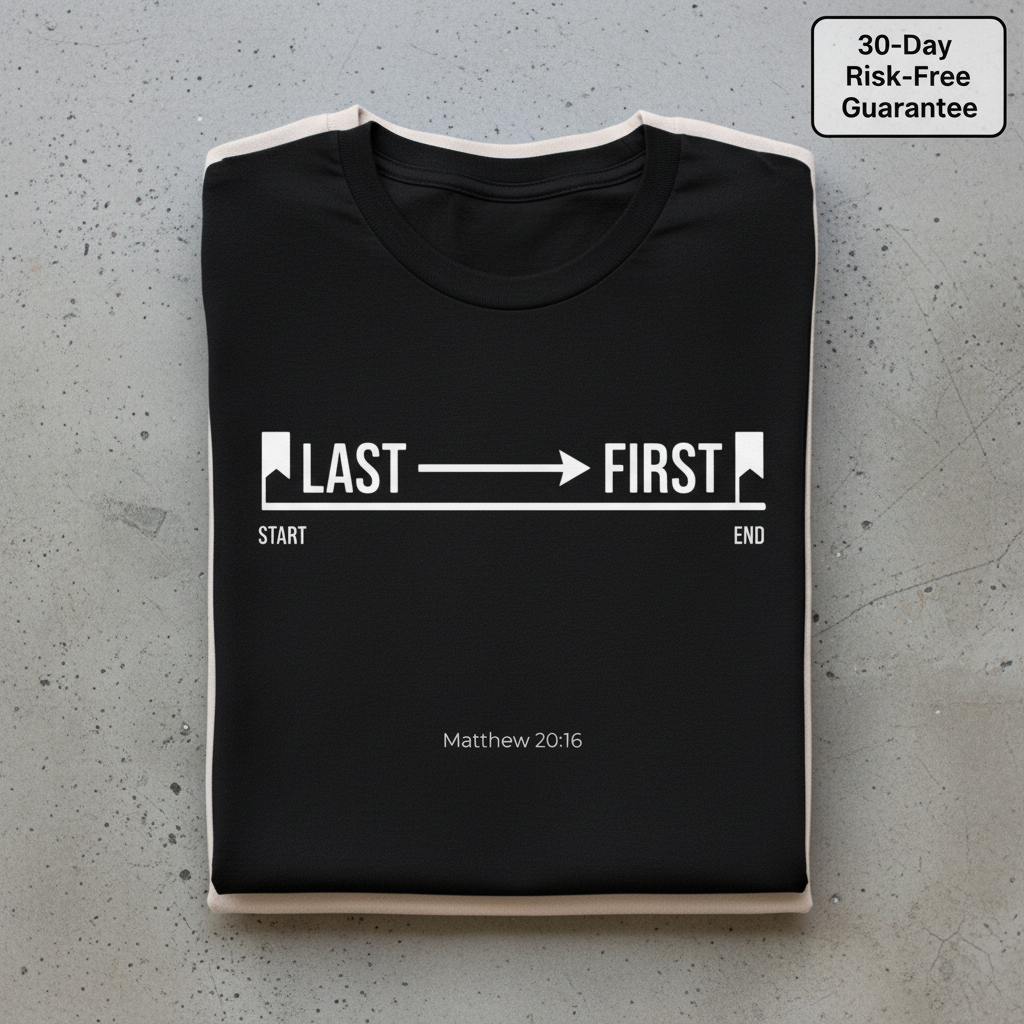 Last to First T-Shirt_stacked_flatlay