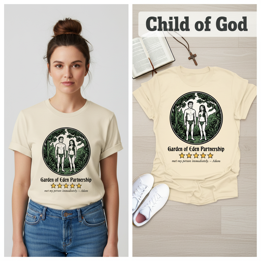 Garden of Eden Partnership T-Shirt_model_flat