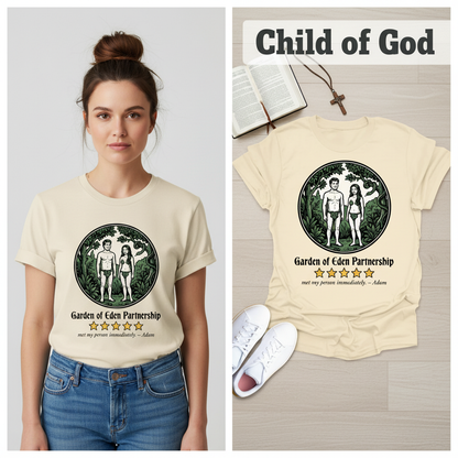 Garden of Eden Partnership T-Shirt_model_flat